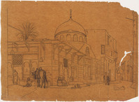 KT 1929
          <br/>
          Voorstudie voor 'Straatgezicht met een koffiehuis in Caïro'
          <br/>
          <em>Famars Testas, Willem de (1834-1896)</em>